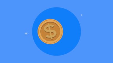 Altın sikke para dolar animasyonu