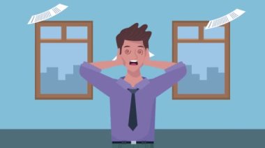 Kağıt uçuşu animasyonuyla soyu tükenmiş iş adamı