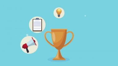 iş simgeleriyle kupa