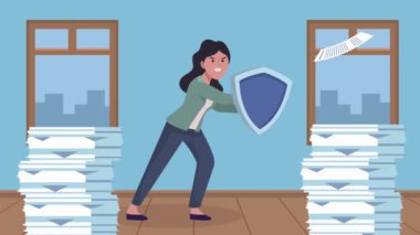 İş kadını rozet ve belgelerle vurguladı