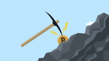 madencilik bitcoinlerini seç kripto para animasyonu