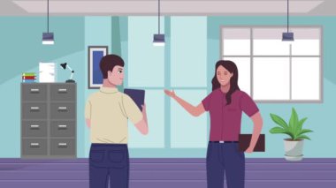 Zarif iş adamları çift animasyonu