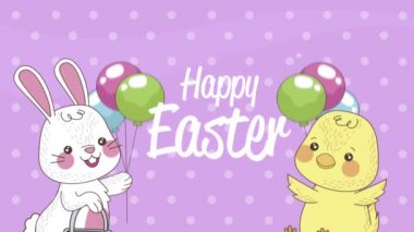 Tavşan ve piliçle mutlu paskalya mektupları