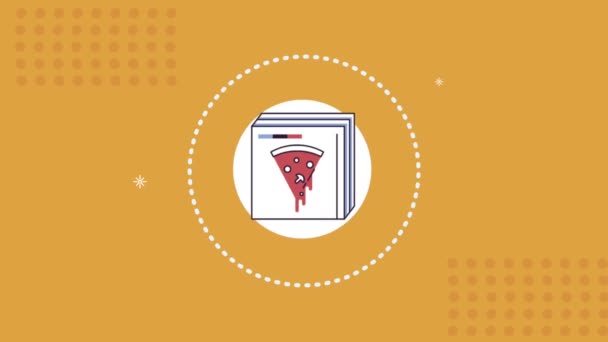 Анимация доставки пиццы — стоковое видео