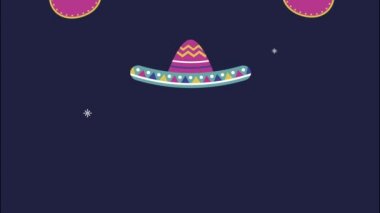 Gitar ve şapkalarla Meksika kutlama partisi