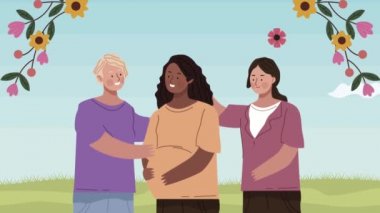 genç üç kişi karakter animasyonu