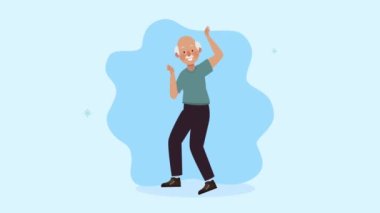 Mutlu büyükbaba dans karakteri animasyonu