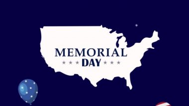 ABD haritası animasyonuyla birlikte anma günü harfleri