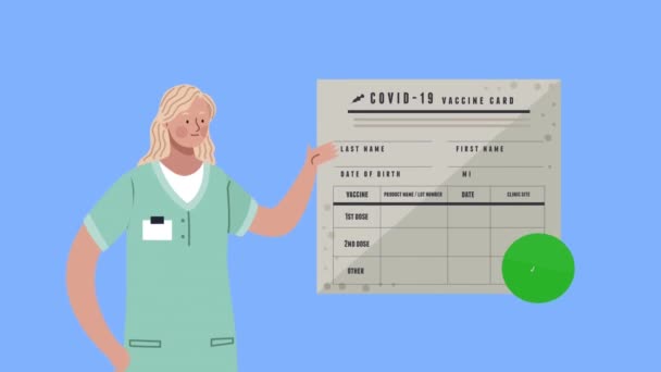 Professionnel blond femme médecin personnage animation — Video