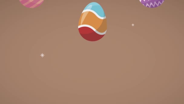 Счастливого празднования Пасхи с образцом яиц — стоковое видео
