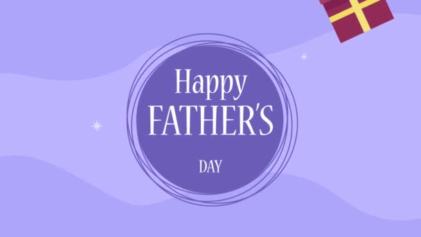 Fathers day lettering with gifts animation — Stock Video