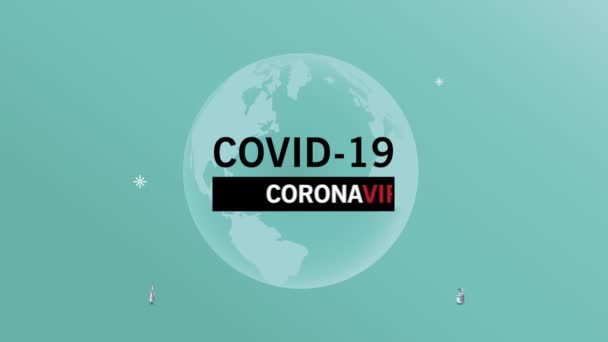 Covid19 pandemisk bokstäver på jorden planet — Stockvideo
