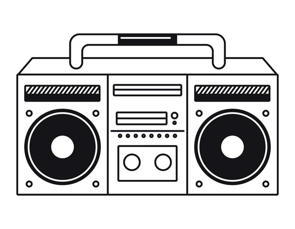 Boombox music player line — Stock Vector