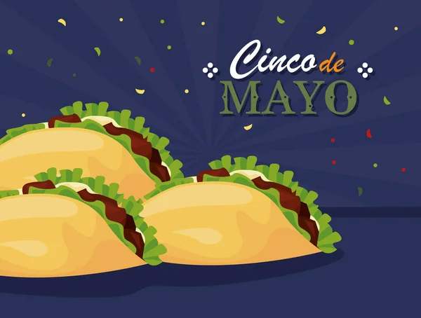 Cinco de mayonez kutlama kartı. — Stok Vektör