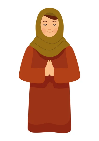 Femme musulmane priant — Image vectorielle