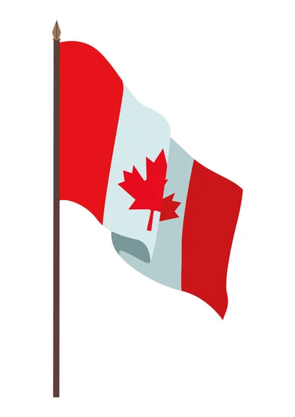 Kanadische Flagge in Stange — Stockvektor