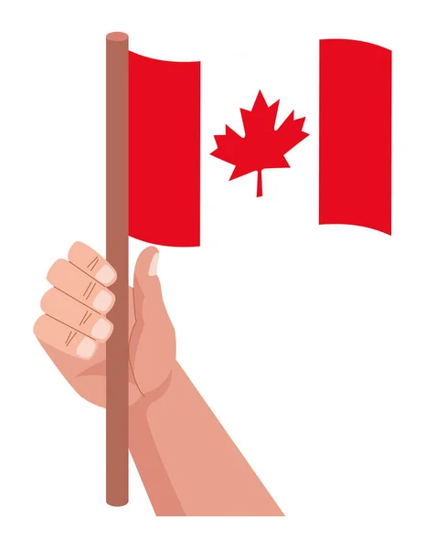 Рука с канадским флагом — стоковый вектор