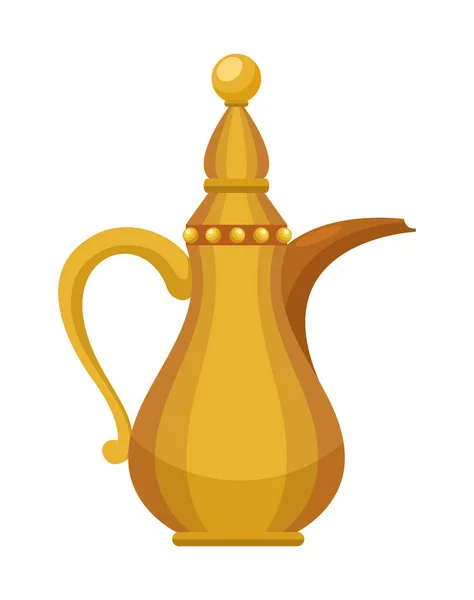 Golden kettle utensil — Stock Vector