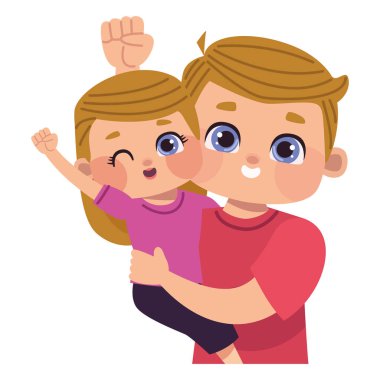 Sarışın baba ve kızı