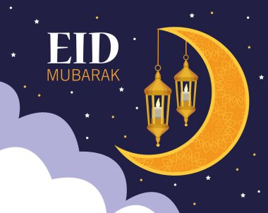 Mutlu Eid Mubarak kartı