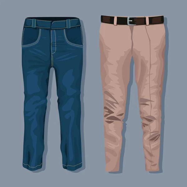 Kék és barna nadrág — Stock Vector