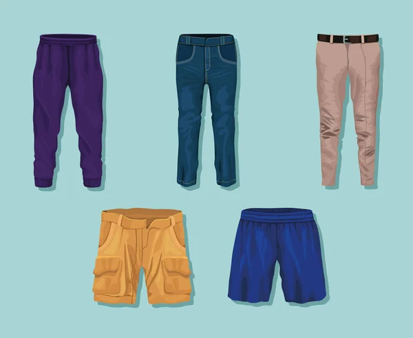 Pantalones cortos ropa realista — Vector de stock
