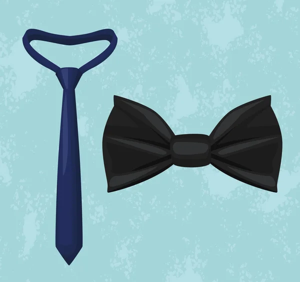 ネクタイと蝶ネクタイの着用 — ストックベクタ