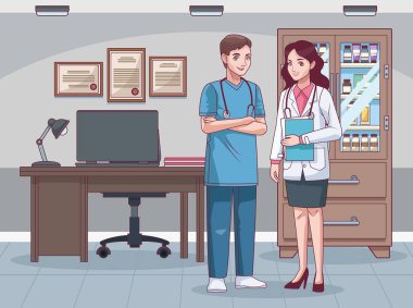 Doktor çift iş yerinde