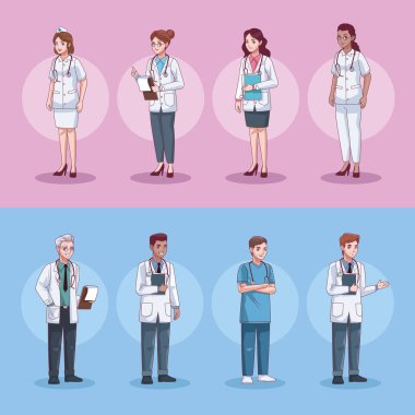 Sekiz profesyonel doktor.