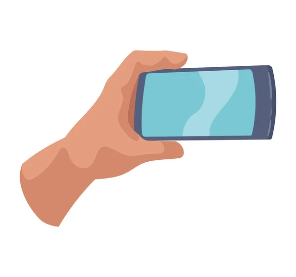 Hand holding smartphone — Stock Vector