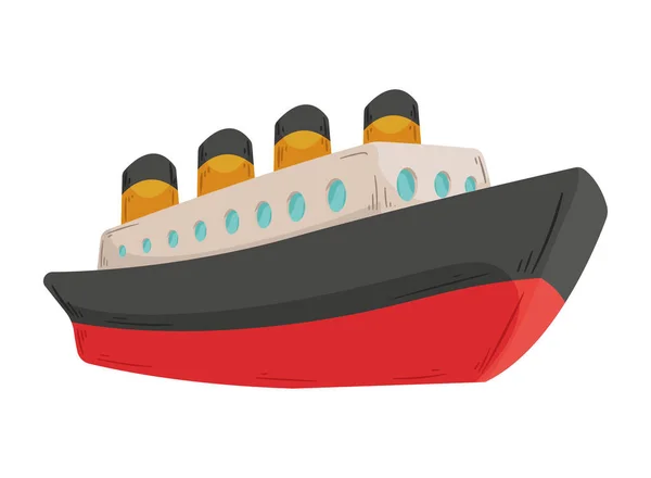 Red cruise ship — Stock Vector