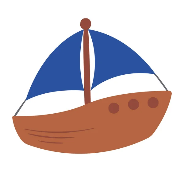 Barca a vela veicolo in legno — Vettoriale Stock