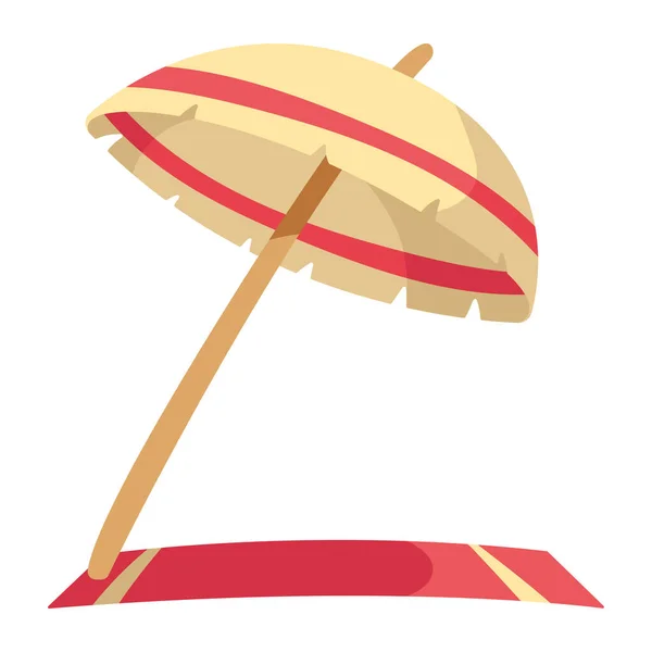 Guarda-chuva e toalha de praia —  Vetores de Stock