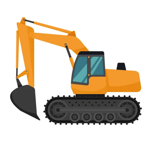 Crawler kazıcı araç inşaatı — Stok Vektör