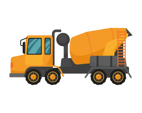 Concrete mixer vehicle construction — Stock Vector