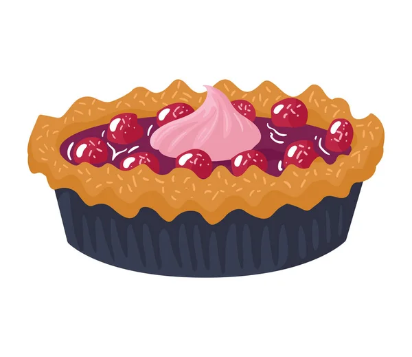 Kuchen mit süßen Beeren — Stockvektor