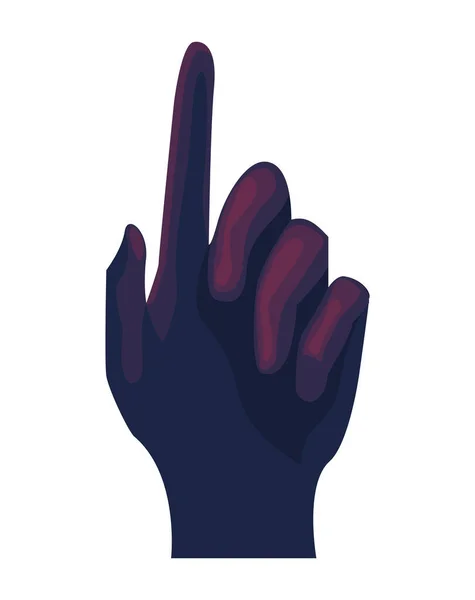 Фіолетова рука торкається людини — стоковий вектор