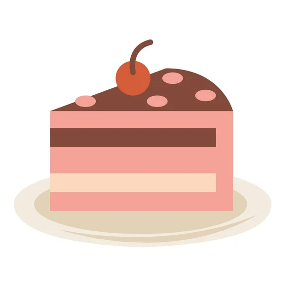 Porción de pastel dulce — Vector de stock