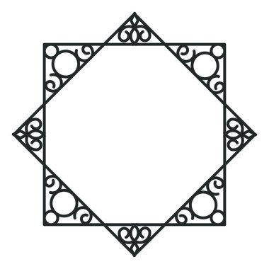 monokrom vintage geometrik çerçeve