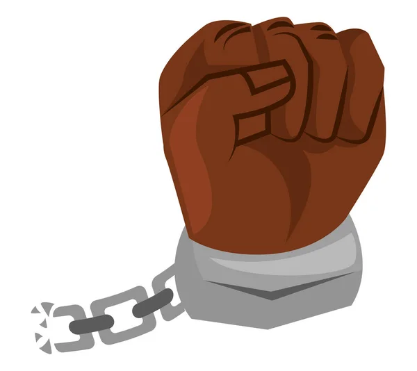 Slave fist broken chain — Vector de stock