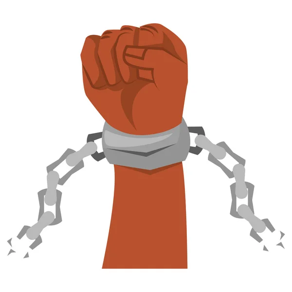Otrocká ruka zlomené řetězy — Stockový vektor