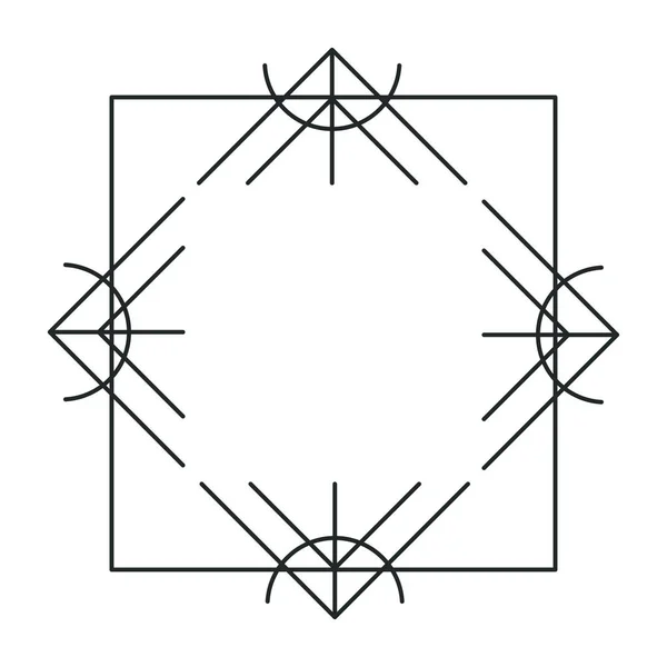 Victorian rhombus monochrome frame — Vector de stock