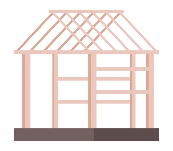 Casa de estructura de madera — Vector de stock