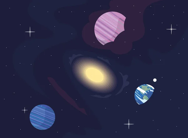 Weltraum im Sonnensystem — Stockvektor