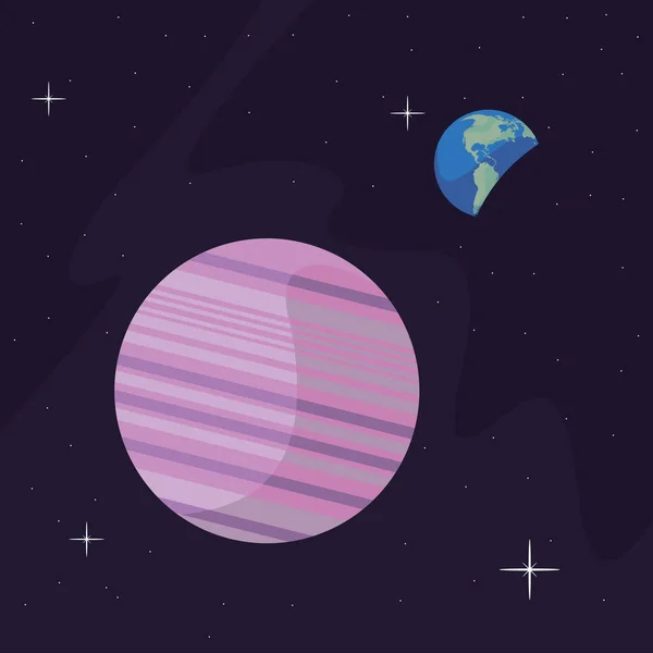 Júpiter e planetas terrestres —  Vetores de Stock