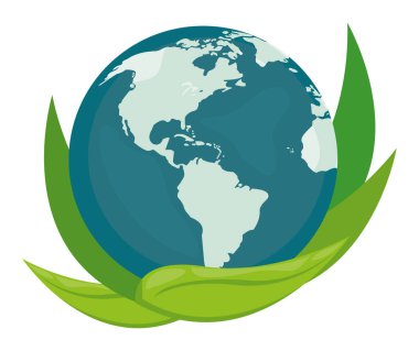 Dünya gezegeninin etrafındaki yapraklar