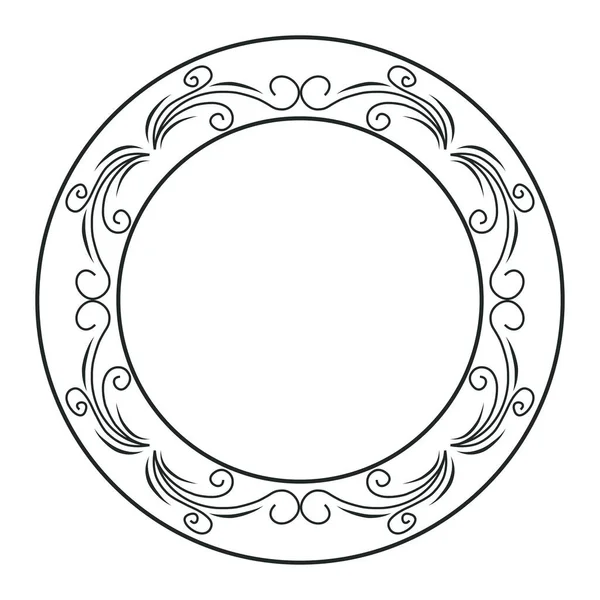 Circular monochrome vintage border — ストックベクタ