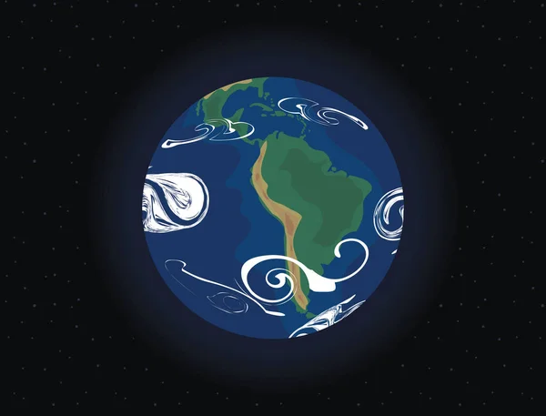 Terra planeta vista espacial — Vetor de Stock
