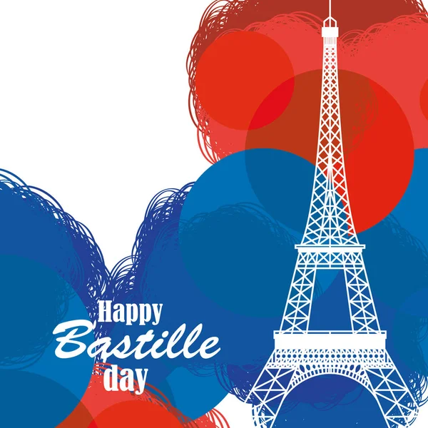 Mutlu Bastille Günü kartları. — Stok Vektör