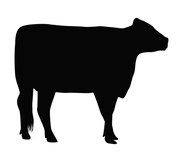 소의 동물인 실루엣 — 스톡 벡터